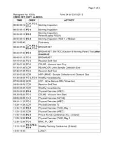 Page 1 of 3 Radiogram No. 1755u CREW OFF DUTY. ALBEDO. TIME CREW 06:00-06:10