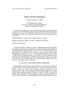 Cite as 24 I&N Dec[removed]BIA[removed]Interim Decision #3630 Matter of F-P-R-, Respondent Decided November 5, 2008