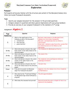 Microsoft Word - Exploration of the Maryland Common Core State Curriculum Framework  Algebra I-answer Key