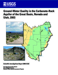 Ground-Water Quality in the Carbonate-Rock Aquifer of the Great Basin, Nevada and Utah, 2003 )$!(/  54!(