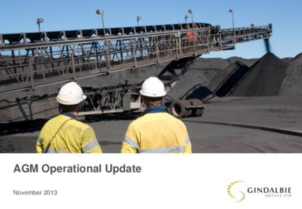 AGM Operational Update November 2013 Disclaimer Presentation of General Background This document contains general background information about the activities of Gindalbie Metals Ltd (