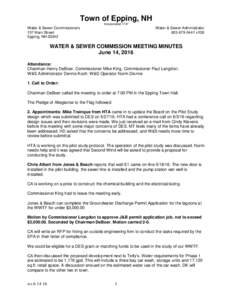 Town of Epping, NH Incorporated 1741 Water & Sewer Commissioners 157 Main Street Epping, NH 03042