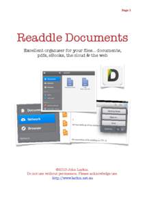 Page 1  Readdle Documents Excellent organiser for your files... documents, pdfs, eBooks, the cloud & the web