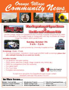 Orange Village  Community News Fall 2012