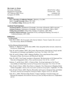 Microsoft Word - 02a - Zook Academic Resume.doc