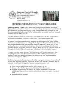 Supreme Court of Georgia Jane Hansen, Public Information Officer 244 Washington Street, Suite 572 Atlanta, Georgia[removed]9385 [removed]