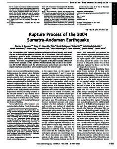 SUMATRA-ANDAMAN EARTHQUAKE 44. L. Ruff, H. Kanamori, Tectonophysics 99, R. Scholz, J. Campos, J. Geophys. Res. 100, 22,F. T. Wu, H. Kanamori, J. Geophys. Res. 78, This work
