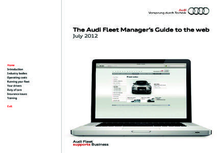 The Audi Fleet Manager’s Guide to the web July 2012 Home Introduction Industry bodies