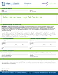 Patient Report Cat #1101 I. PATIENT INFORMATION SSN/ID #: Date of Birth/Age: