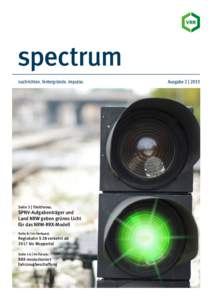 spectrum nachrichten. hintergründe. impulse. Seite 3 | Titelthema:  SPNV-Aufgabenträger und