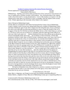 Southern Campaign American Revolution Pension Statements Pension application of Isaiah Hancock S30449 fn17NC Transcribed by Will Graves[removed]Methodology: Spelling, punctuation and/or grammar have been corrected in so