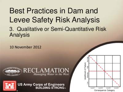 Best Practices in Dam and Levee Safety Risk Analysis 3. Qualitative or Semi-Quantitative Risk Analysis  High