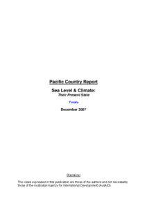 Pacific Country Report Sea Level & Climate: Their Present State