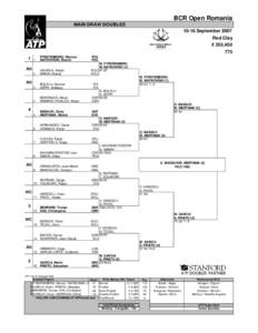 BCR Open Romania MAIN DRAW DOUBLES[removed]September 2007