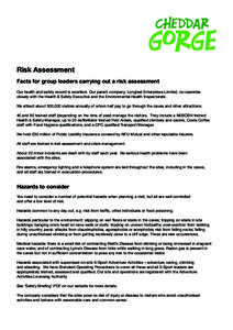 Risk Assessment Facts for group leaders carrying out a risk assessment Our health and safety record is excellent. Our parent company, Longleat Enterprises Limited, co-operates closely with the Health & Safety Executive a