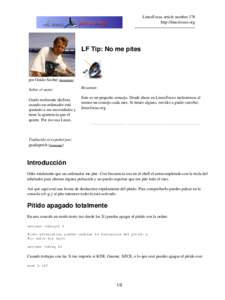 LinuxFocus article number 378 http://linuxfocus.org LF Tip: No me pites  por Guido Socher (homepage)