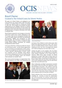 OCIS NEWS SPECIAL ISSUE OXFORD CENTRE FOR ISLAMIC STUDIES  Royal Charter