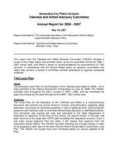 Microsoft Word - TAGAC Year End Report 2007 v3.doc