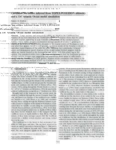 JOURNAL OF GEOPHYSICAL RESEARCH, VOL. 104, NO. C4, PAGES 7743–7752, APRIL 15, 1999  Caribbean Sea eddies inferred from TOPEX/POSEIDON altimetry and a 1/6& Atlantic Ocean model simulation James A. Carton Department of M