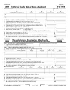 2006 California Capital Gain or Loss Adjustment/Depreciation and Amortization Ajustments