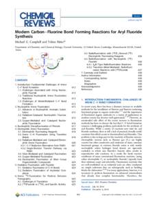 Review pubs.acs.org/CR Modern Carbon−Fluorine Bond Forming Reactions for Aryl Fluoride Synthesis Michael G. Campbell and Tobias Ritter*