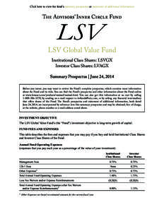 Click here to view the fund’s statutory prospectus or statement of additional information  The Advisors’ Inner Circle Fund LSV Global Value Fund Institutional Class Shares: LSVGX