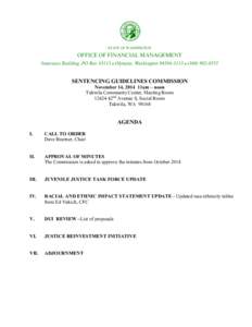 Sentencing Guidelines Commission Meeting Agenda - November 14, 2014