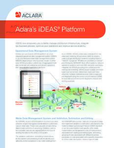 Aclara’s iiDEAS Platform ® iiDEAS now empowers you to better manage distribution infrastructure, integrate key business process, optimize your operations and improve service reliability.