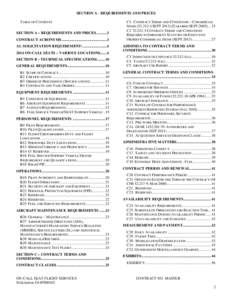 SECTION A - REQUIREMENTS AND PRICES TABLE OF CONTENTS SECTION A – REQUIREMENTS AND PRICES[removed]CONTRACT ACRONYMS ...............................................3 A1. SOLICITATION REQUIREMENT: ..................