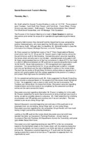Page 1 of 2 Special Beavercreek Trustee’s Meeting Thursday, May 1,  2014