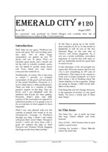 EMERALD CITY #120 Issue 120 AugustAn occasional ‘zine produced by Cheryl Morgan and available from her at