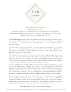 NV11 Cain Cuvée napa valley Harvest & Varietal Information vintages: 76% 2011, 24% 2010