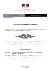 ARNAUD MONTEBOURG M INISTRE DE L’E CONOMIE , DU R EDRESSEMENT PRODUCTIF ET DU N UMERIQUE In vi tati on pres s e