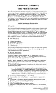 Real estate / Real property law / Urban studies and planning / Noise regulation / Zoning / Fireworks / Chikaming Township /  Michigan / Environment / Land law / Light sources / Nuisance / Tort law