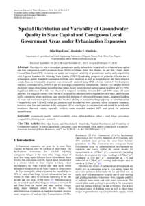 American Journal of Water Resources, 2014, Vol. 2, No. 1, 1-9 Available online at http://pubs.sciepub.com/ajwr/2/1/1 © Science and Education Publishing DOI:[removed]ajwr[removed]Spatial Distribution and Variability of Gr