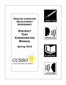 ENGLISH LANGUAGE DEVELOPMENT ASSESSMENT DISTRICT TEST