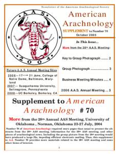Newsletter of the American Arachnological Society  American Arachnology SUPPLEMENT to Number 70 October 2005