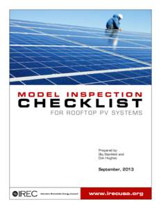 MODEL  INSPECTION CHECKLIST FOR ROOFTOP PV SYSTEMS