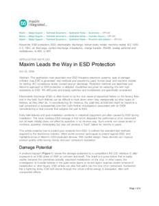 Maxim Leads the Way in ESD Protection - Application Note - Maxim