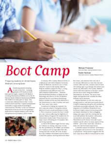 FEATURE  Boot Camp Preparing students for United States Medical Licensing Exam