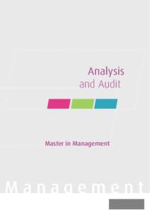 Analysis and Audit Master in Management  Management