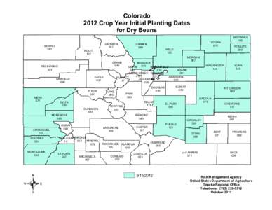 Colorado 2012 Crop Year Initial Planting Dates for Dry Beans MOFFAT 081