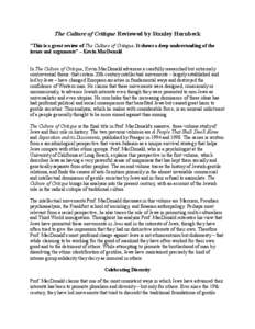 Jewish history / Ethnocentrism / Religious identity / Palestine / The Culture of Critique series / Kevin B. MacDonald / Jewish culture / Jews / Who is a Jew? / Religion / Antisemitism / Culture