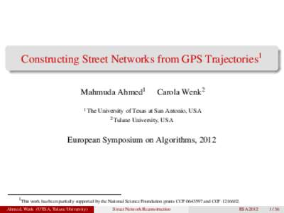 Constructing Street Networks from GPS Trajectories