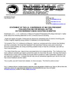 FOR IMMEDIATE RELEASE Friday, December 14, 2012 Contact: Elena Temple- Webb[removed]removed])