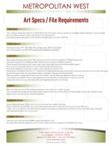 ART SPECS FILE REQUIRMENTS