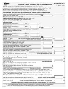 Schedule YT(S11)  Territorial Tuition, Education, and Textbook Amounts T1 General – 2006