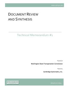 Washington Transportation PlanTech Memo #1: Document Review and Synthesis