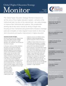 Global Higher Education Strategy  Monitor volume 1 issue 1