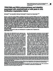 TP53 PIN3 and PEX4 polymorphisms and infertility associated with endometriosis or with post-in vitro fertilization implantation failure